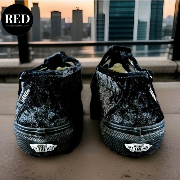 VANS Style 93 Mary Janes Black Crushed Velvet Shoes VN0A3XTJBMA - Women's Sz 9.5 - Picture 6 of 13